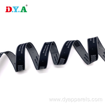 custom logo polyester webbing 2cm black jacquard webbing